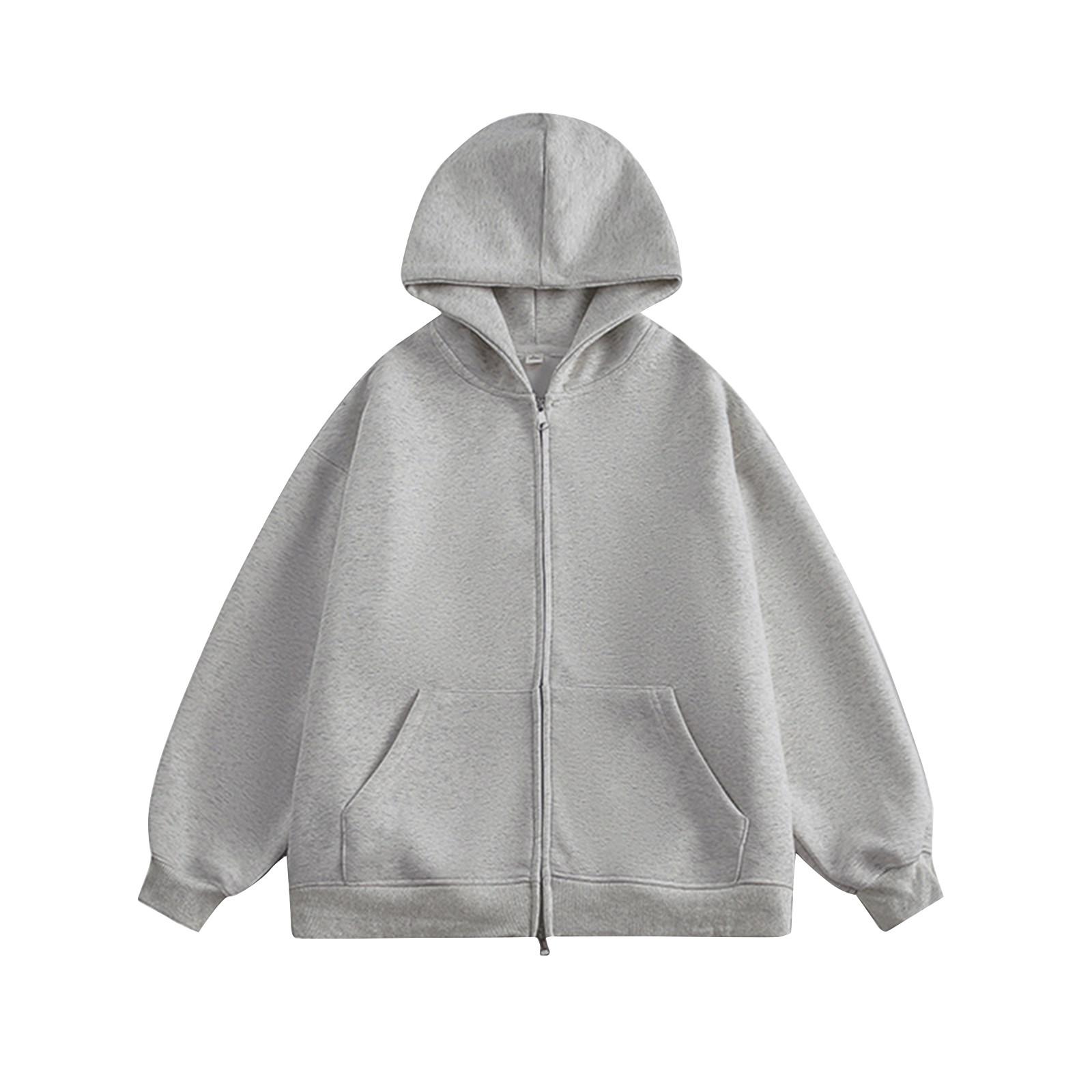 

Мужская однотонная куртка с карманом на молнии с длинными рукавами, куртка с капюшоном, толстовка M светло-серый