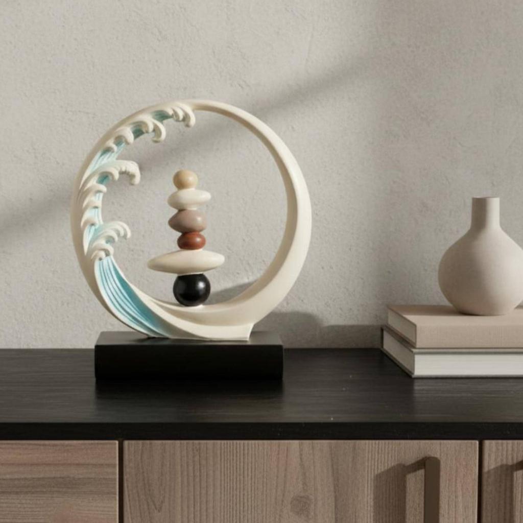 Ornement en Résine Abstrait Luxe Moderne Statue de Table Sculpture Abstraite Idée Cadeau Statue en Résine Sable Facile à Nettoyer