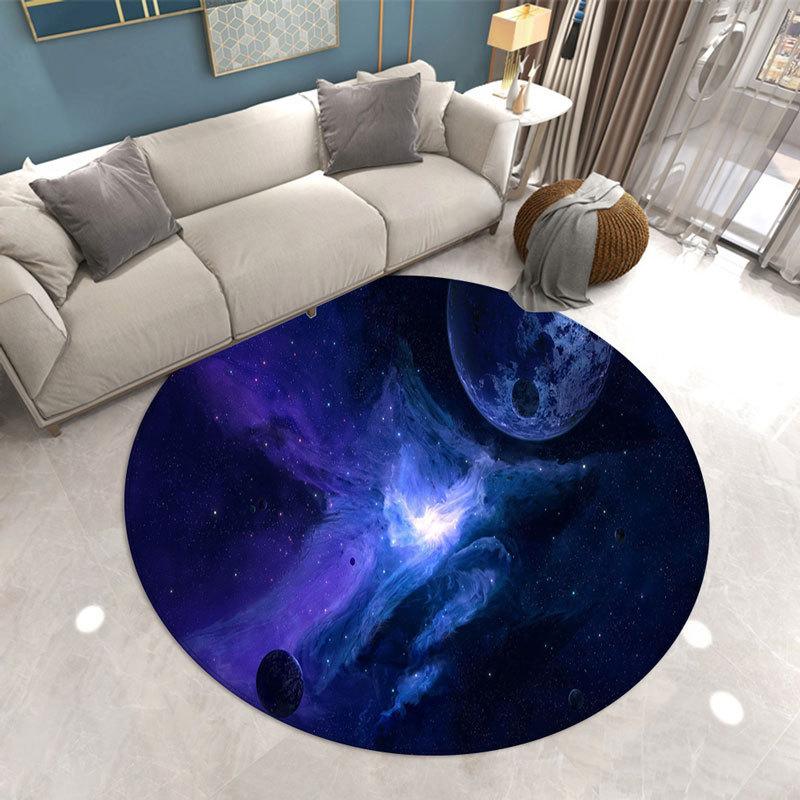 Star universe round carpet living room bedroom room stepping carpet romantic star soft carpet