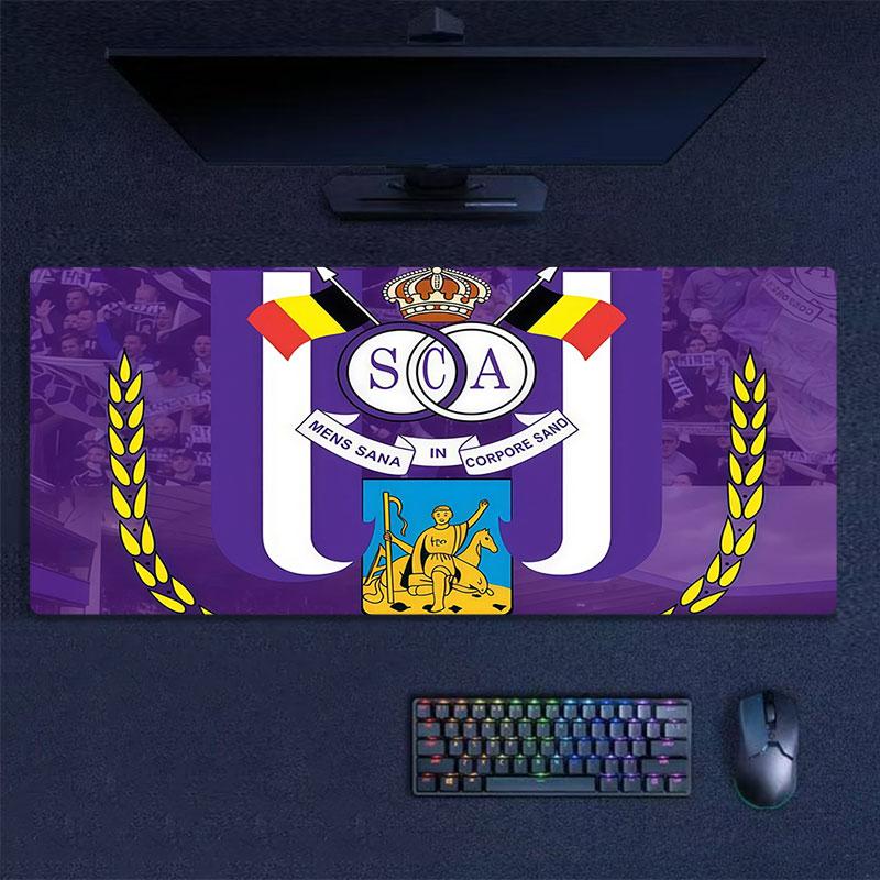 RSC Anderlecht Mouse Pad, Large Gaming Desk Mat, Non-slip XXL Mousepad for Laptop & Tablet, Mini PC Playmat with Stitched Edges