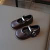 Korean Style Princess Simple Soft Sole Leather Shoes For Little Girls