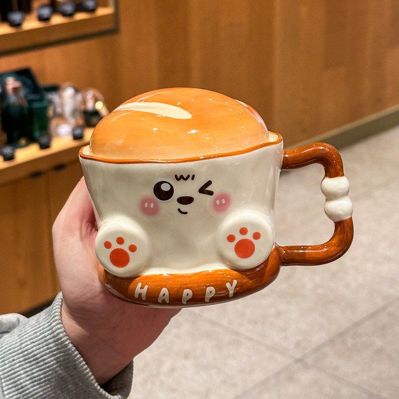 

Cute Bread Ceramic Mug: Practical Souvenir for Boys & Girls with Creative Gift Box