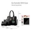 NICOLE & DORIS Women's Tote Bag and Handbag Set, Shoulder Bag, Crossbody Bag, Wallet, and Pompom Charm. Large Capacity, Stylish, Waterproof, PU