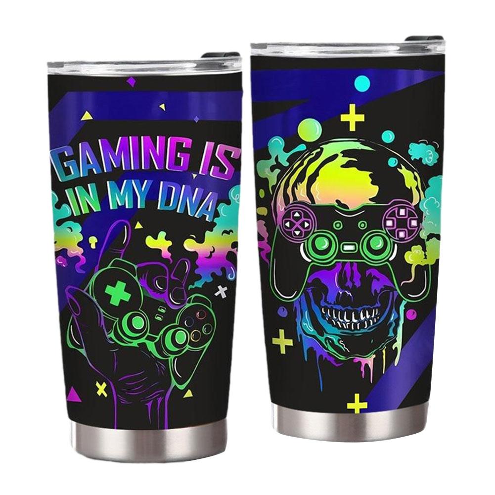 20oz Stainless Steel Gaming Mug with Lid Gamer Tumbler Cup Travel Mug for Teen Boy Son Dad Birthday Christmas Present