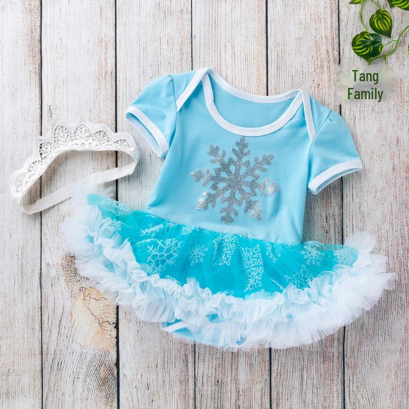 New Summer '02 Baby Frozen Two-Piece Dress: Short-Sleeved Top with Wings and Skirt