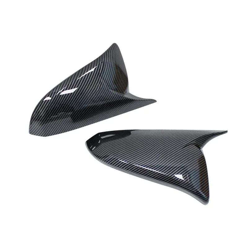 Car Accessories Carbon fiber glossy black Rearview Mirror Cover Caps Housing Lid Case For Toyota Rav4 2013 -2018
