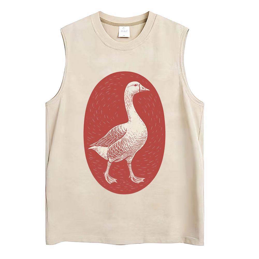 

Washed Vintage Funny Goose Graphic T-Shirt Men Women Fashion O-Neck T Shirts Pure Cotton Oversized Casual T-shirts S