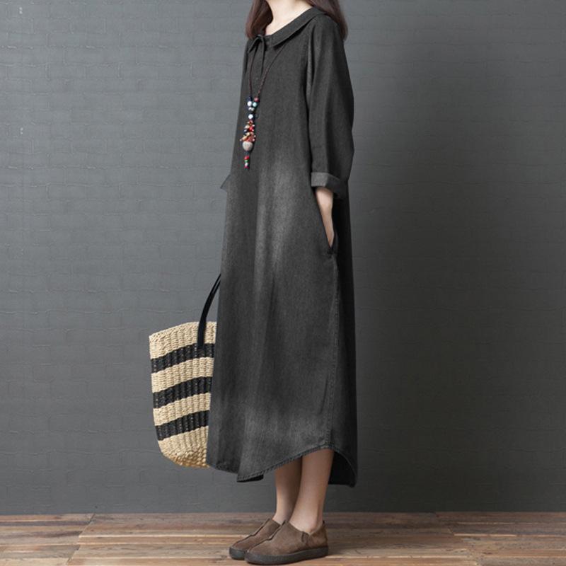 Autumn Winter Loose Women's Fashionable Comfortable Denim Shirt Skirt Women