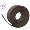 VidaXL Garden Edging 5 Pcs Brown 10 M 20 Cm Polyethylene 3155463