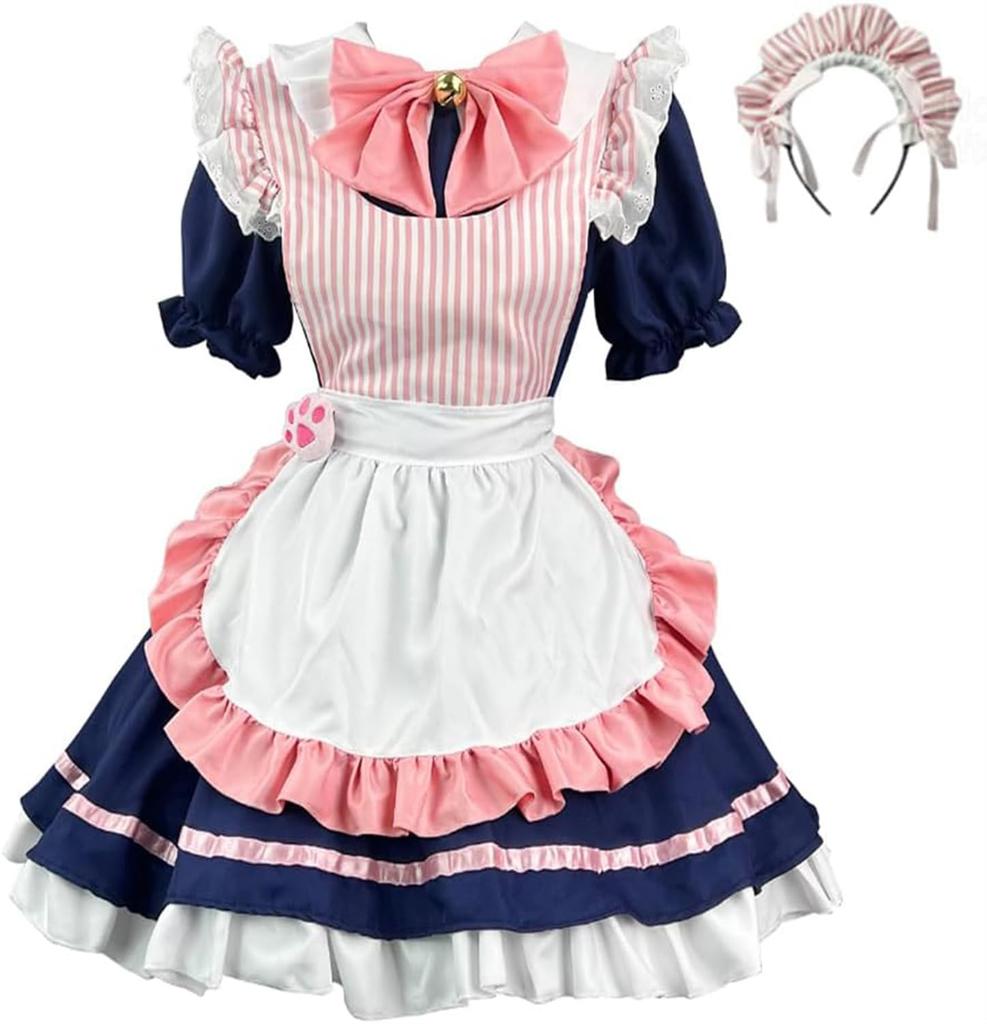AOTYP Maid Maid Con Short Cat Cat Cute Maid Halloween Costume for Men and Little Sister Maid Large Complete School Photo Size M Outfit, Cosplay, Cafe,