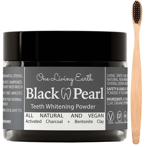 Black Pearl Activated Charcoal Teeth Whitening - Organic & All Natural - Remineralizing Tooth Powder - Anti-Bacterial - Made In USA - 2 oz.