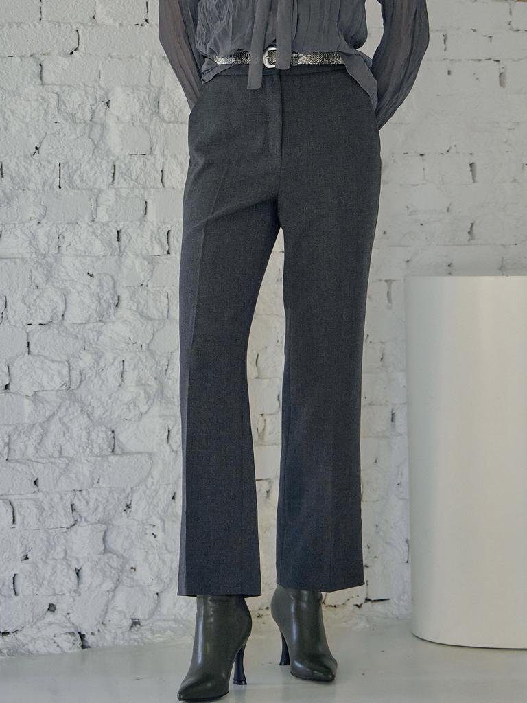MAXZA Compact Wool Blend Straight Formal Slacks