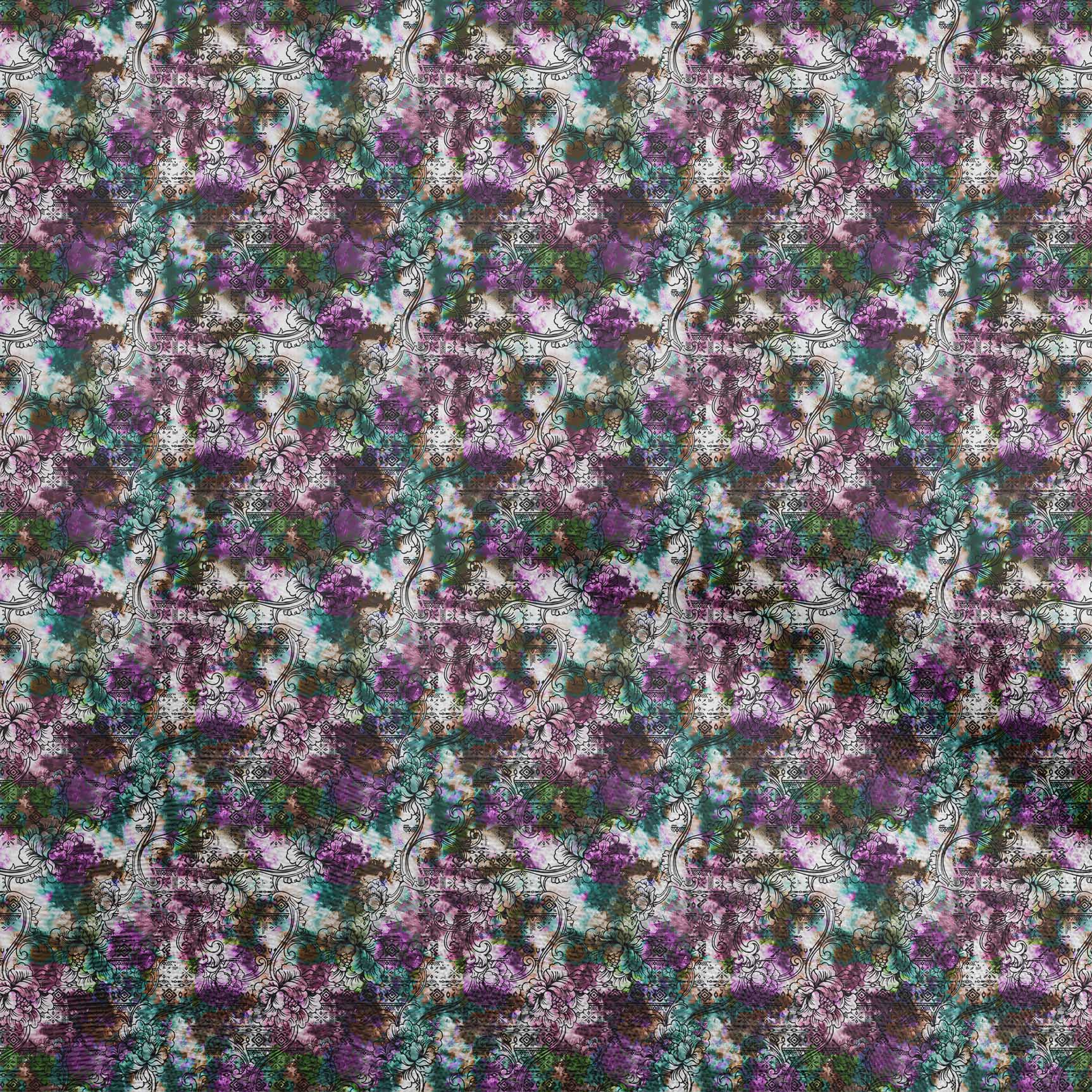 

oneOone Cotton Flex Dark Magenta Fabric Abstract Decorative Floral Craft Projects Decor Fabric Printed By The Yard 40 Inch 42 Inch Wide - Viscose Chiffon фіолетовий