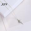 Elegant Star Charm Mini Eight-Pointed Necklace for Women, Rhinestone Pendant Necklace, Chain Statement Jewelry Gift Her Zircon