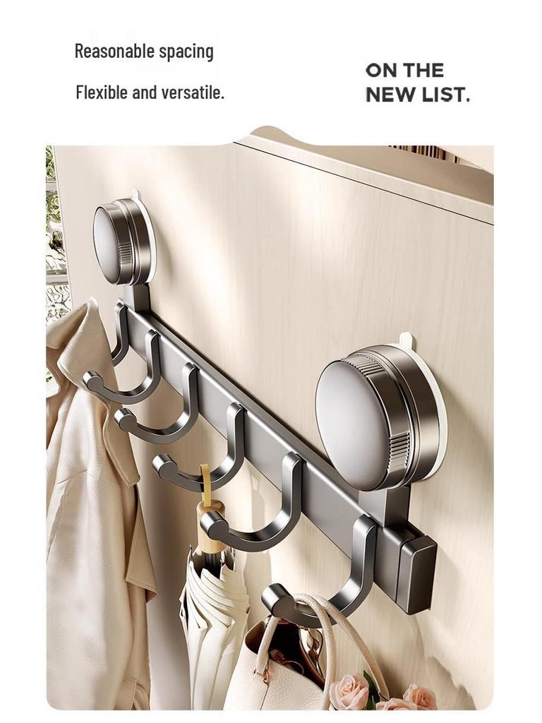 Strong Load-Bearing Suction Cup Hooks for Bathroom Wall or Door – No-Drill Clothes and Towel Rack
