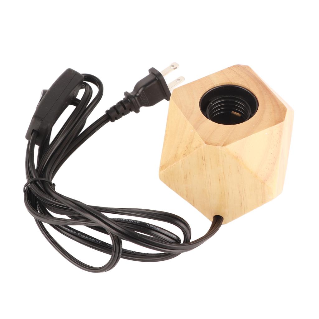 Wooden Lamp Base E26 Socket Modern Small Wood Table Lamp Base for Home Decor