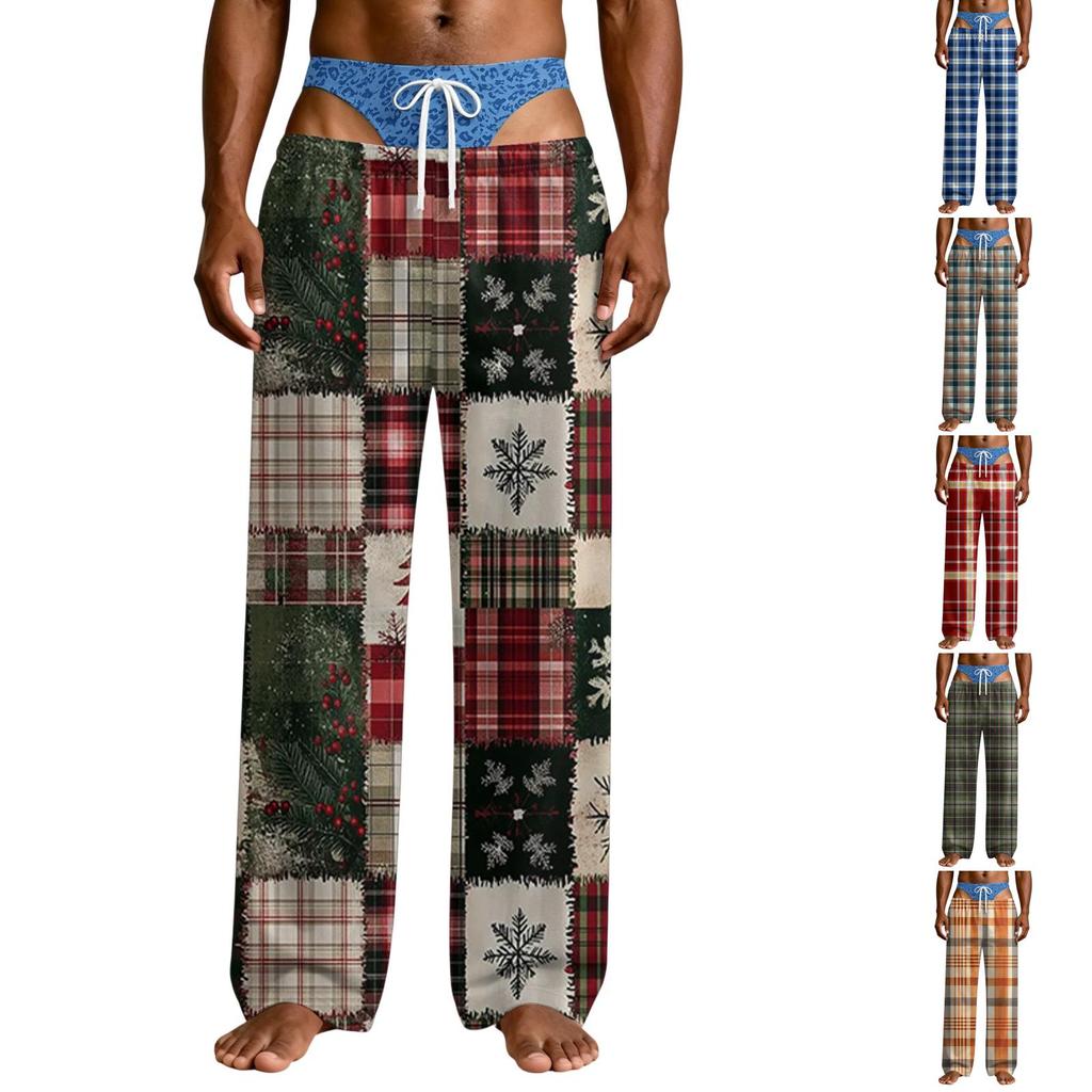 Pantaloni de pijama amuzanți pentru bărbați, cu imprimeu de lenjerie intimă