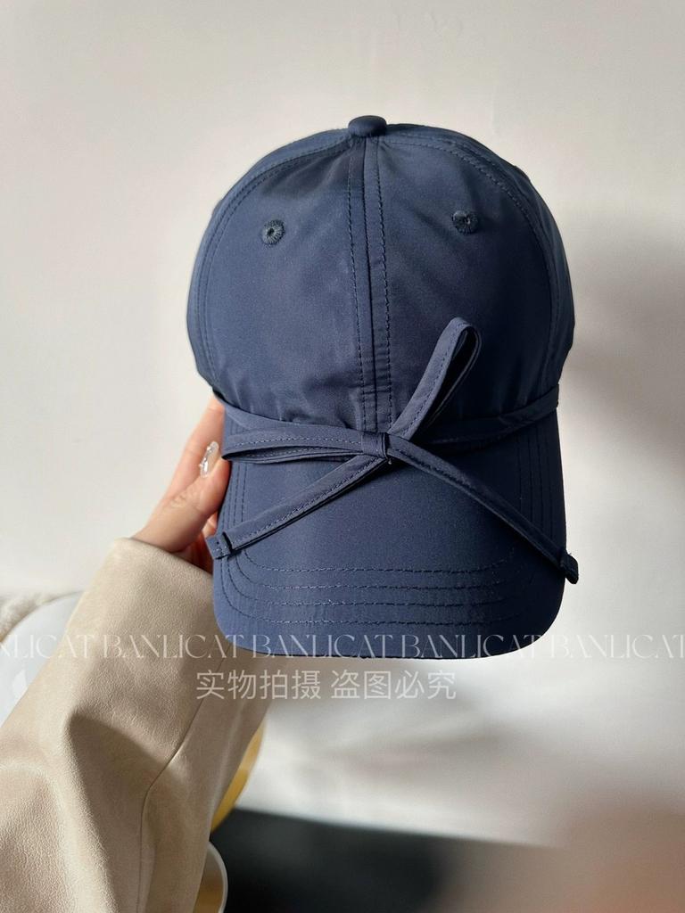 Butterfly Knot Denim Baseball Cap With Sun Protection For Casual Women