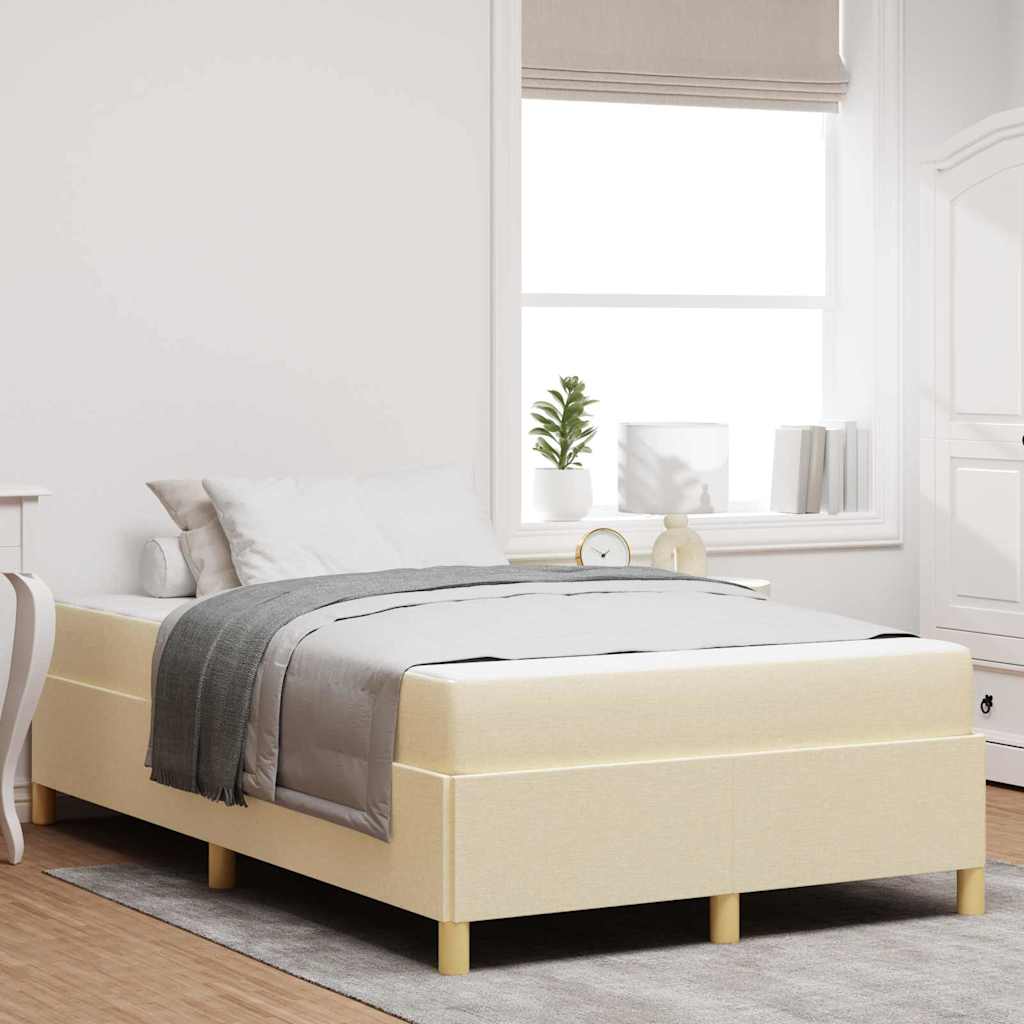 Bed Frame with Mattress Cream 120 x 200 cm Fabric