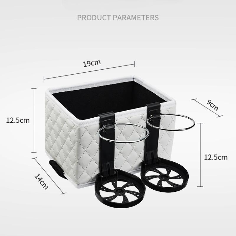 Multi Functional Leather Car Storage Box Armrest Organizer Car Interior Decoration Accessories Phone Tissue Cup Beverage Holder