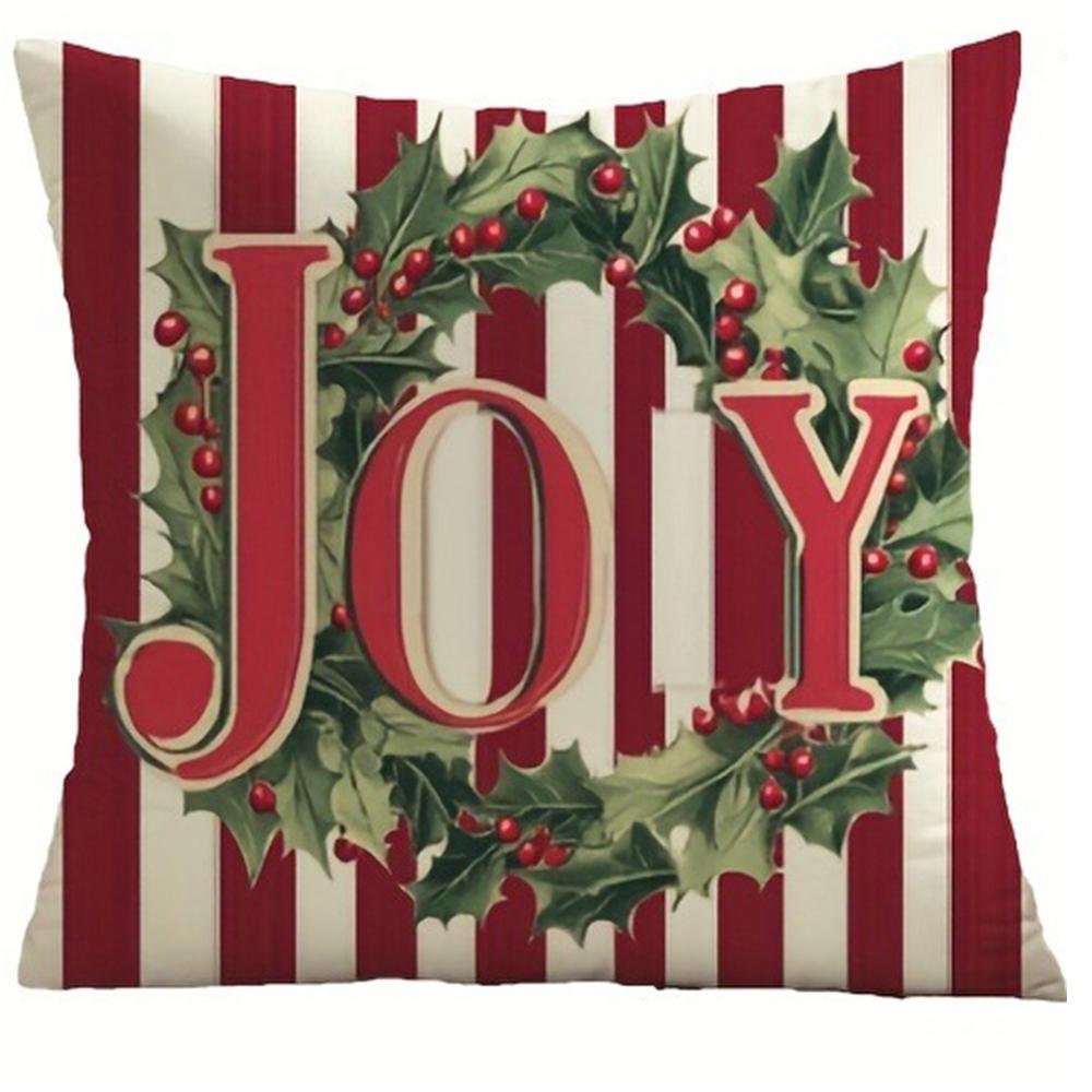 Christmas decoration pillow cover Christmas wreath color festival pattern living room sofa cushion suite room home decoration