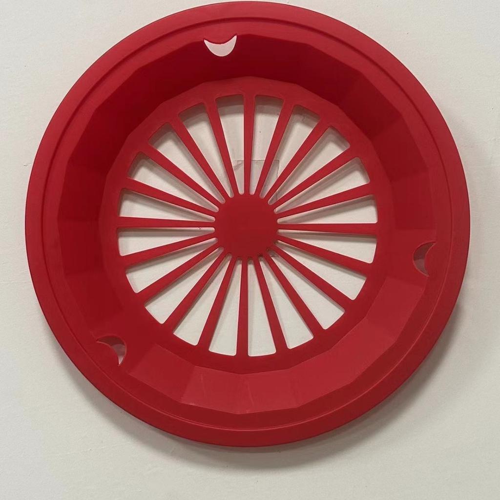Plastic Round Hollow Drain Basket, Outdoor Picnic Food Storage Plate, Barbecue Plate Holder Drain Basket
