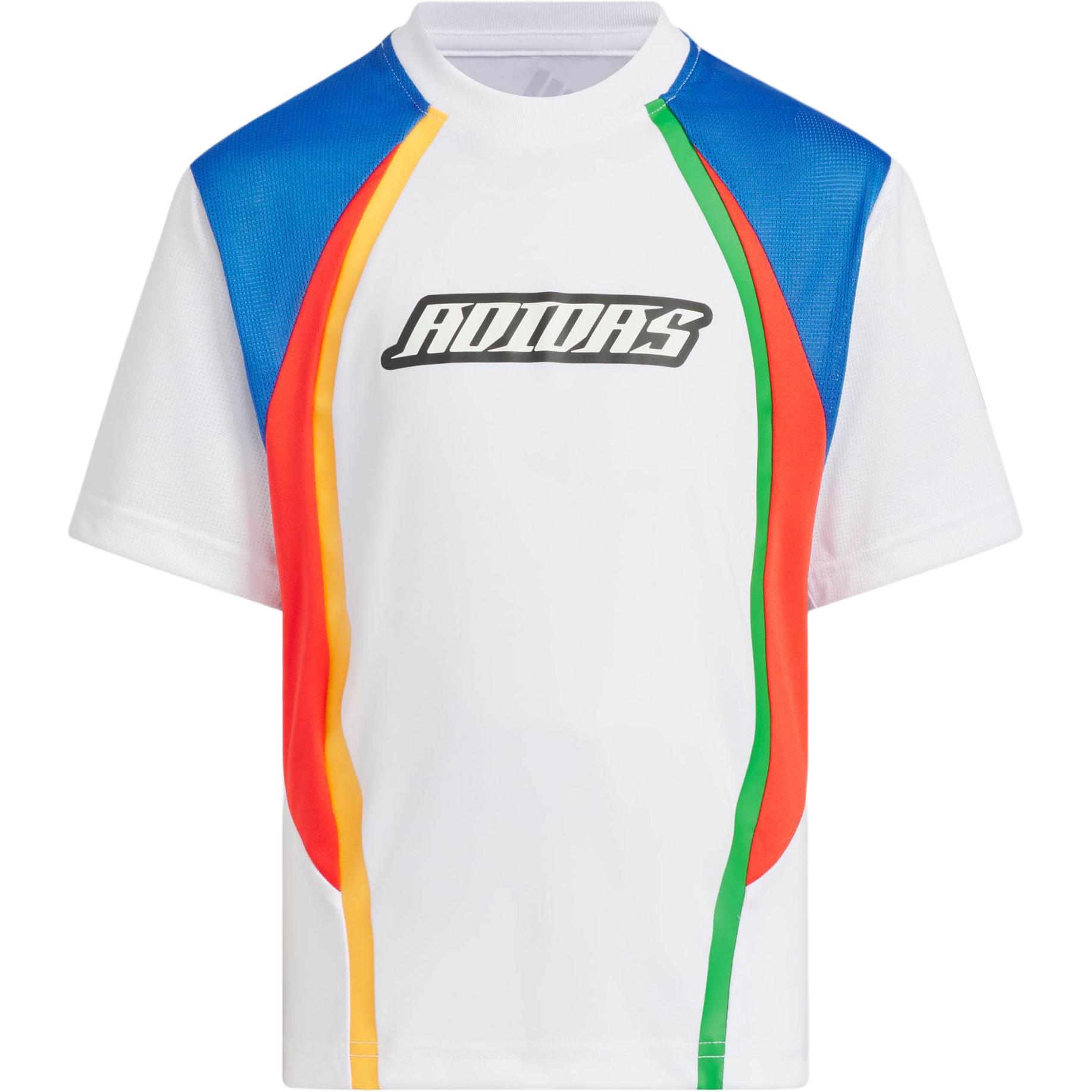 Adidas T Shirt SPORTSWEAR SHORT SLEEVE T SHIRT White/Air Force Blue Children Aged 3 7 Years Old JI6890 116