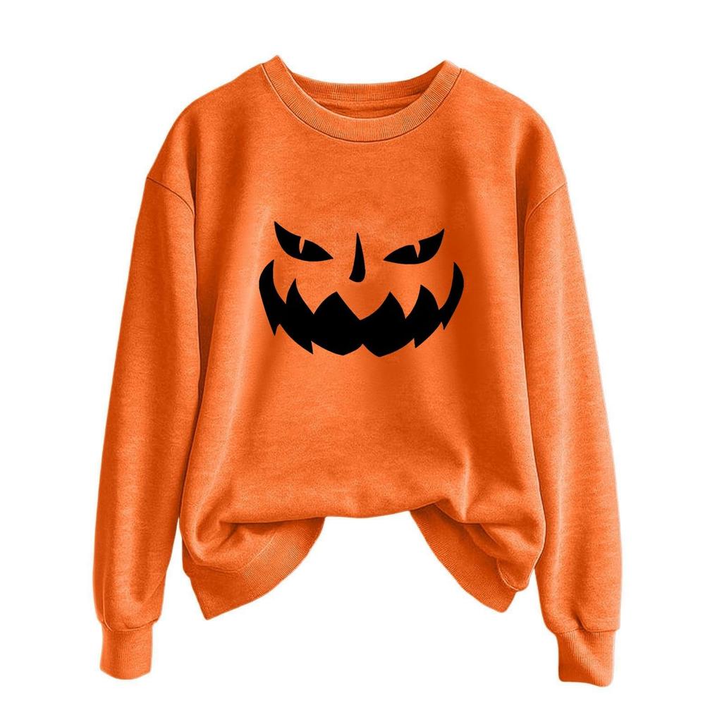 Women's Casual Halloween Printed Pullover Sweatshirt for Party and Daily Wear