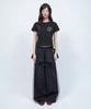 Lmr Layered Track Nylon Skirt Pants Black