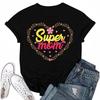 Adults Casual Daily Round Neck Printed Short Sleeved T-shirt Letter Top