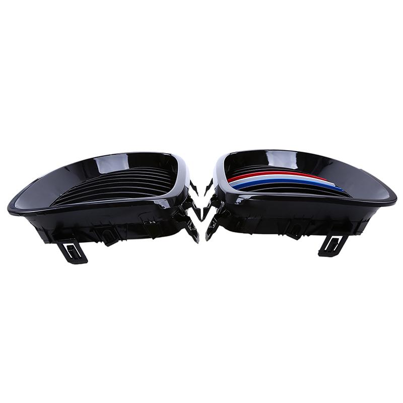 2Pcs Car Front Bumper Center Hood Kidney Grille Racing Grill for BMW 5-Series E60/E61 M5 2004 2005 2006 2007 2008 2009 2010 2011