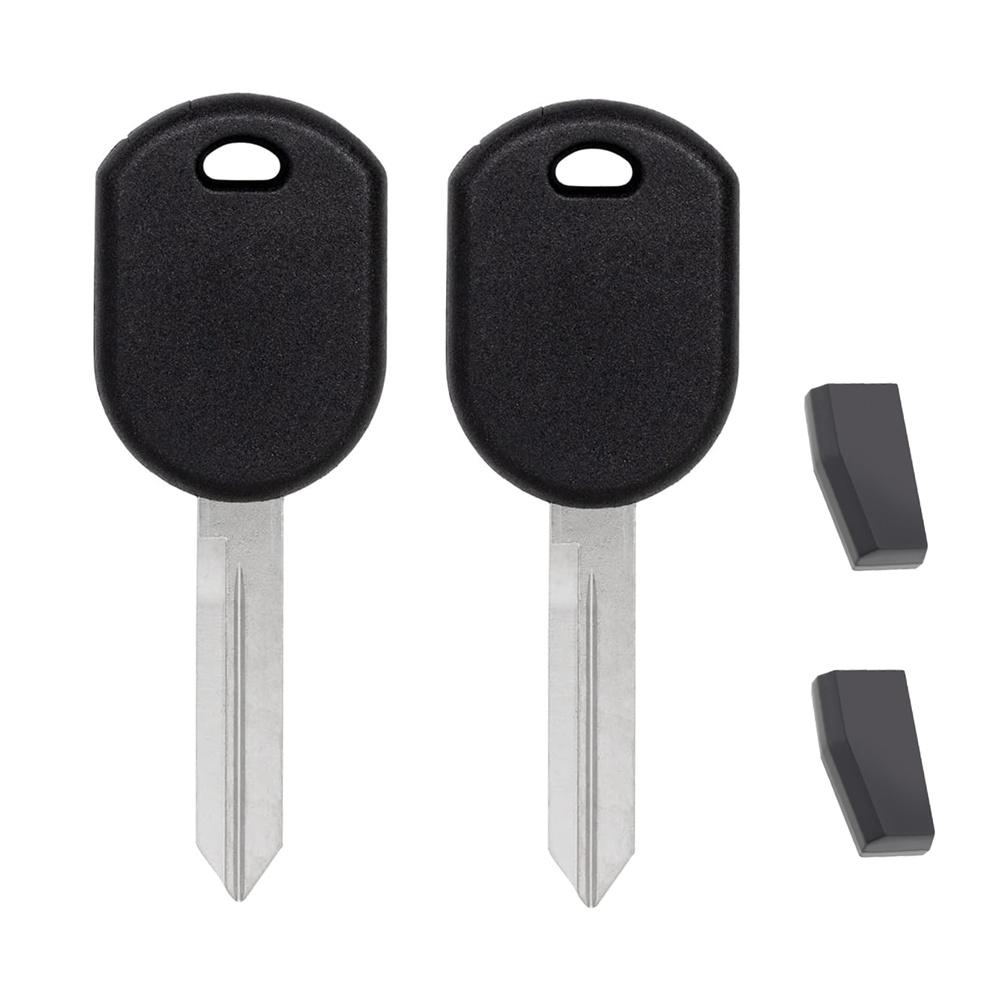 

New Uncut Blank Transponder Key Replacement For Ford 4D63 Chip H84-Pt (2 Pack)