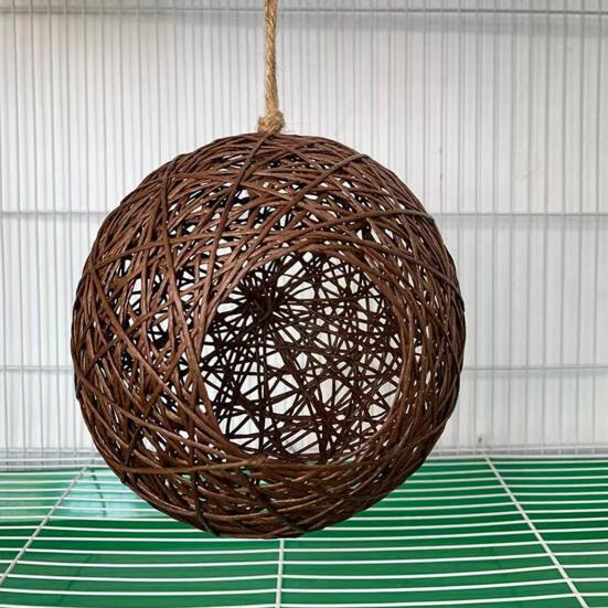Hamster Nest Comfortable Breathable Squirrel Parrot Hamster Sleeping Bed Rattan Hammock for Pet Cage