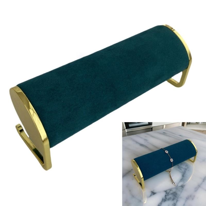 Elegant Bracelet Jewelry Display Stand Delicate Long Plush Jewelry Display for Watches and Bangles with Metal Support