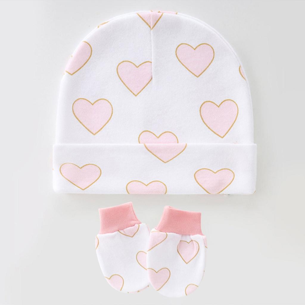 Set da 3 Cappellini e Manopole per Allattamento Neonato Lavabili in Lavatrice Cappellino Fetale e Guanti per Bebè da 0 a 1 Mese Tessuto Morbido Copricapo