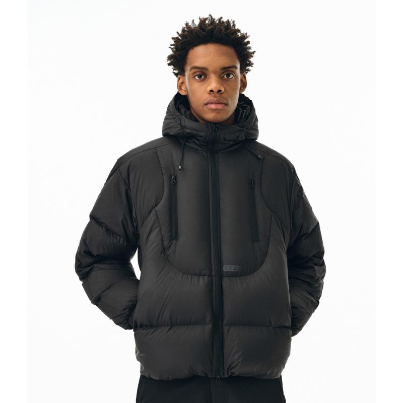 

Зимняя Новая Короткая Свободная Хлопковая Одежда с Капюшоном Модный Тренд Теплая Куртка 2XL чёрный