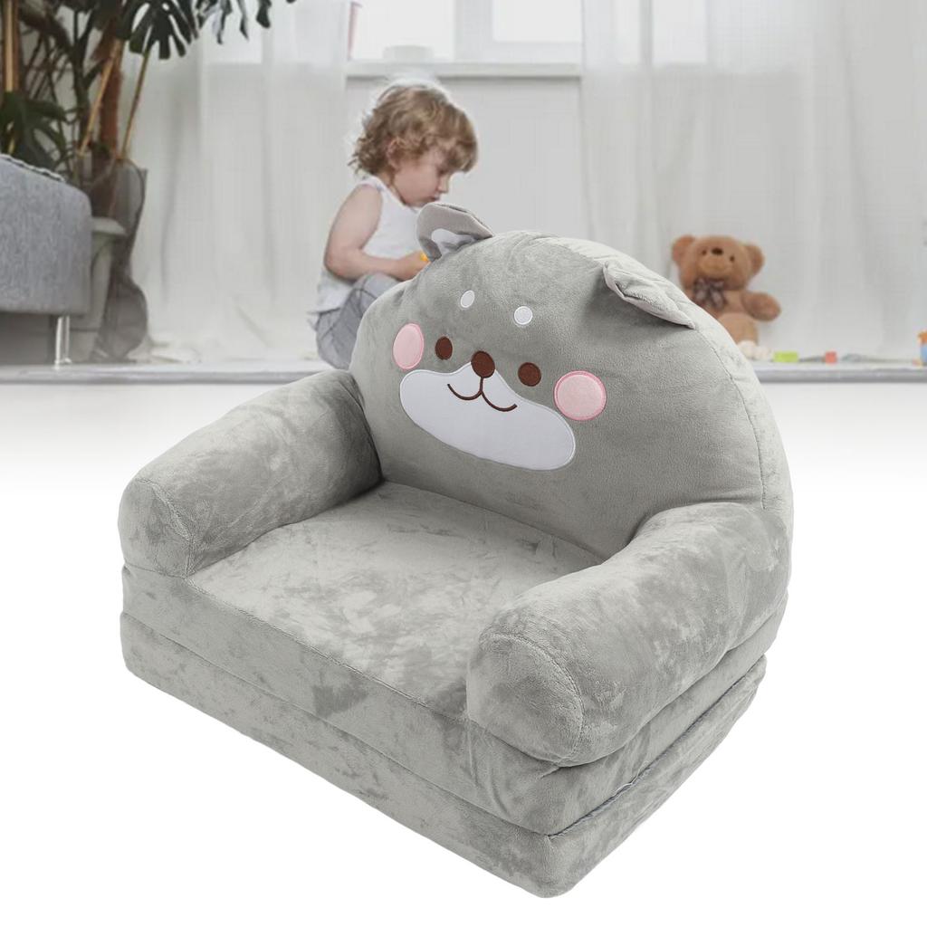 Cartoon Animal Kids Folding Sofa Soft Foldable Baby Sofa Portable Toddler Folding Couch for Rding Watching TV Relaxing