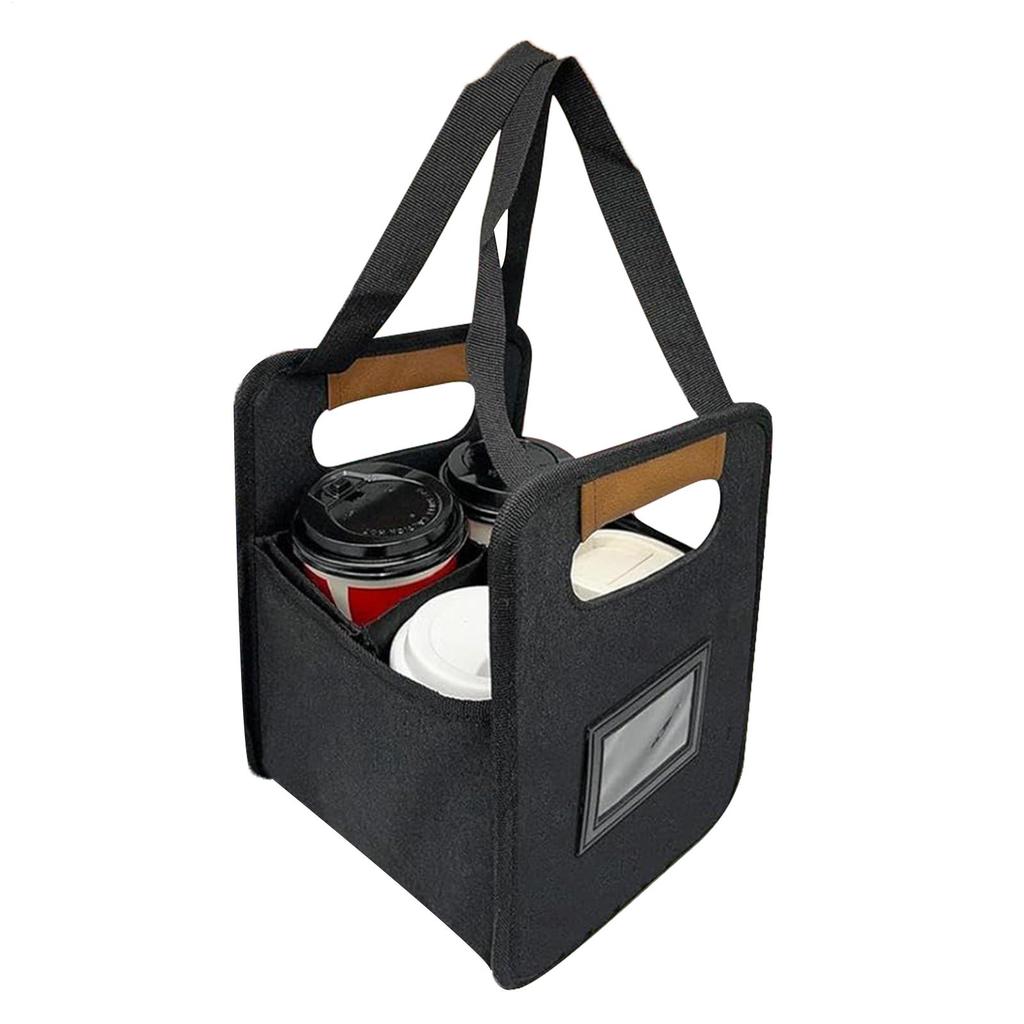 Portable Drink Carrier Foldable Drink Cup Holder Reusable Beverage Rack 4-Cup Tray With Adjustable Dividers For Car Sports