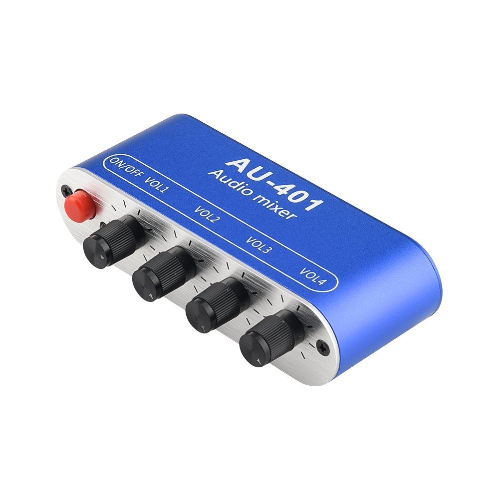 DC 5V-12V AU-401 2/4 Channel Input 1 Channel Output Audio Signal Mixing Board Module Sound Mixer Stereo Control Amplifier Board