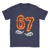 6 7 Meme Six Seven 67 Hands Meme Fire Printed TShirt for Unisex Women Leisure Cotton Tees Round Neck Short Sleeve T Shirt