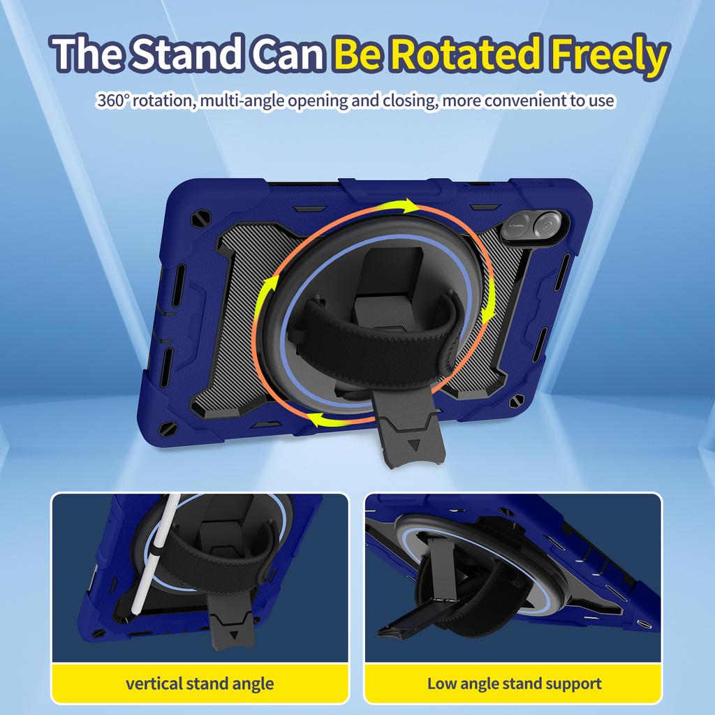 Rugged Case Universal for Huawei Honor Pad X9 X8 Pro 2023 11.5 Inch Armor Stand Cover with 360 Rotatable Hand Strap Shockproof