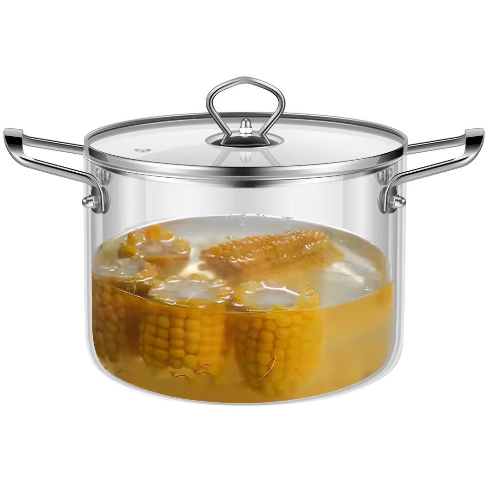 Minimalist High Borosilicate Glass Cooking Pot Modern Soup Pot Milk Pot  Housewarming Gift