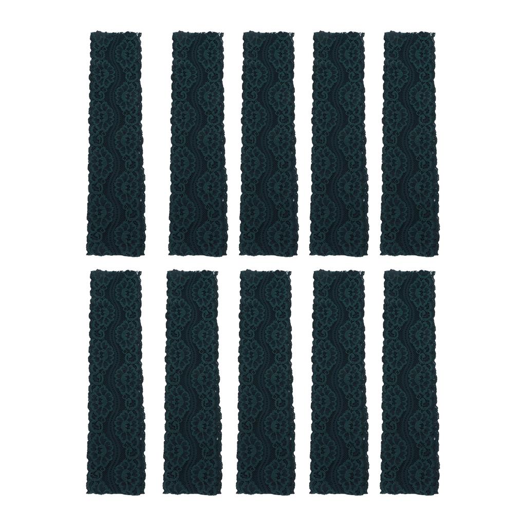 Dark Green Lace Ribbon 10 Yards 2in Wide Stretchy Elastic Comfortable Unique Lace Trim for