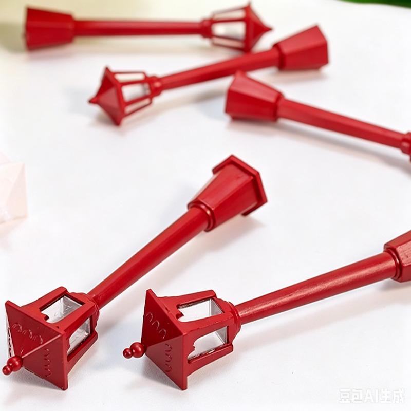 Mini Street Lamp Model, 10Pcs Red Miniature Lantern For Dollhouse, Fairy Garden, Christmas Diorama & Diy Crafts, Realistic Small