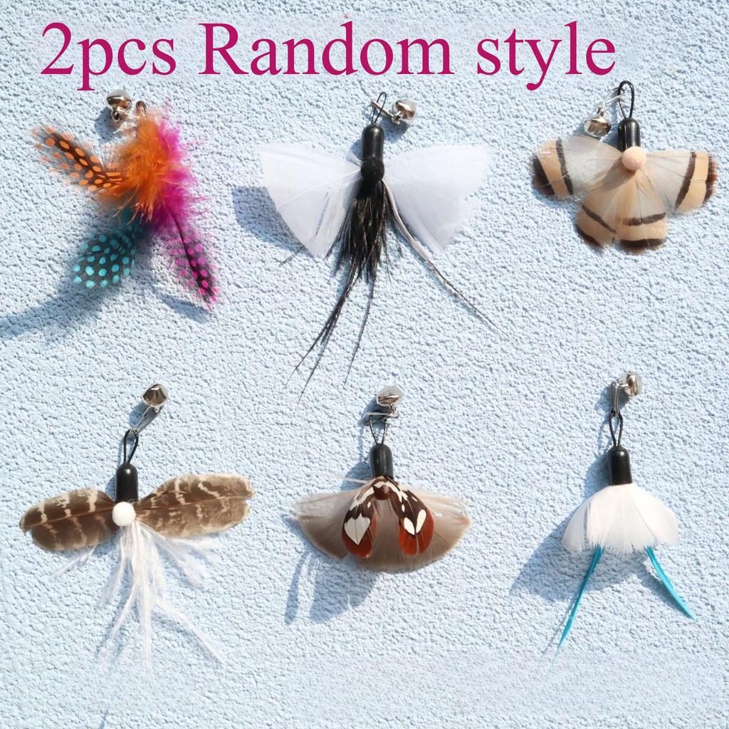 Ersatzkopf Insekt Katze Spielzeug Zubehör Lustiger Teaser Stock Interaktiver Stab Feder Insekt Haustier Spielzeug