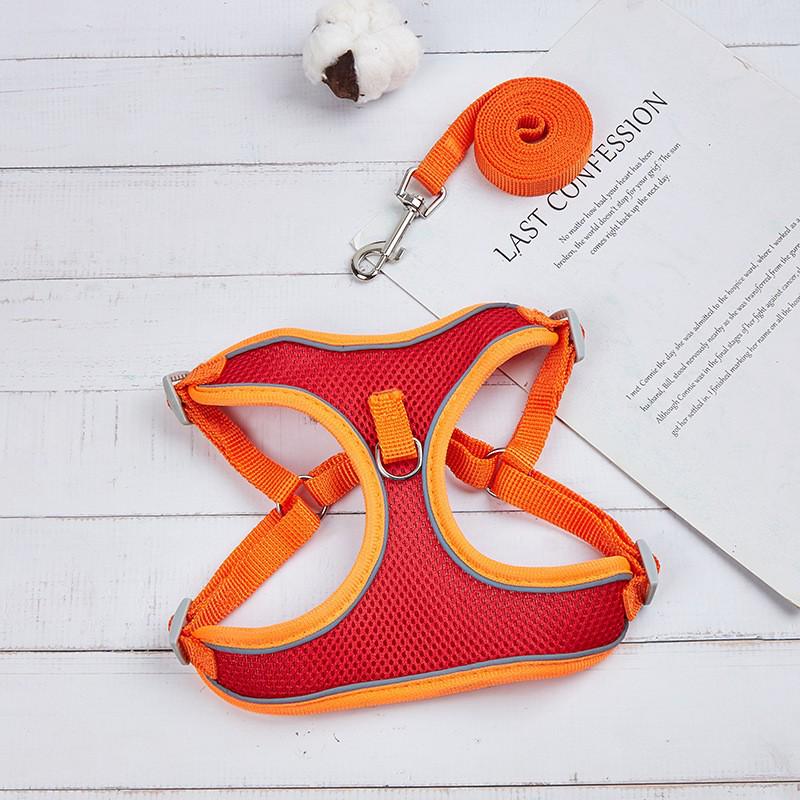 Breathable Reflective Pet Harness Vest with Leash for Cats & Dogs