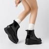 Fashion Fashion Hidden Heel Rain Boots Woman Platform Waterproof Galoshes Women's Shinny Rainshoes Ladies Elevated Rainboot Ankle Boots