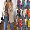 Blazer Élégant pour Femme à Revers et Manches Longues Coupe Ajustée Veste de Costume Ouverte sur le Devant pour le Bureau