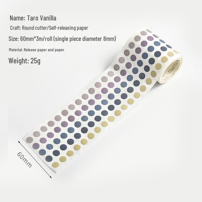 Morandi Polka Dot Washi Tape Stickers for Journals – Salt Style Pre-Cut Background Material