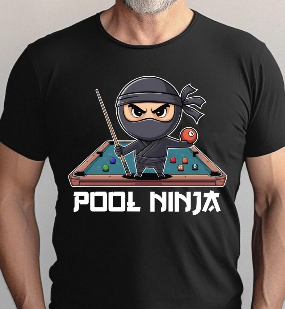 Pool Ninja Cute Pocket Billiards Lover Black T-Shirt S-5XL, Gildan 5000 Unisex T-Shirt XXXXL